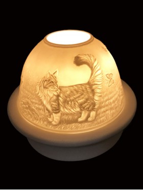 Cat Candle Dome Light w/Candle Plate